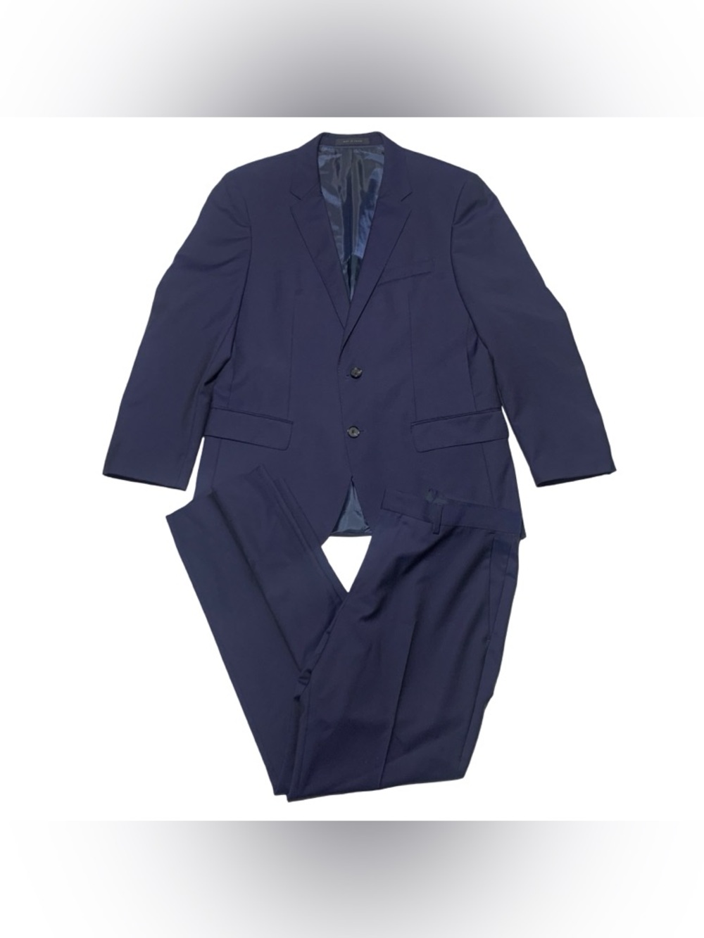 Hugo Boss Reda Super 110 2 Piece Suit Mens 40s Navy Blue Wool Pant 34x30